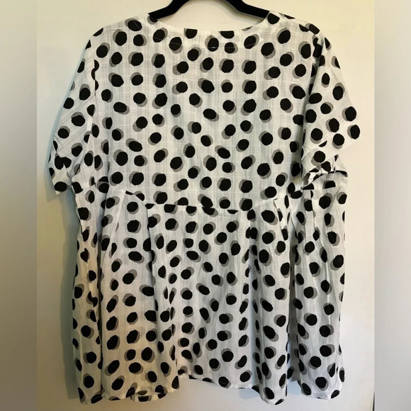 NWT Patrizia Luca Milano rayon/polyamide blend dot print oversized babydoll S/M - Picture 2 of 6